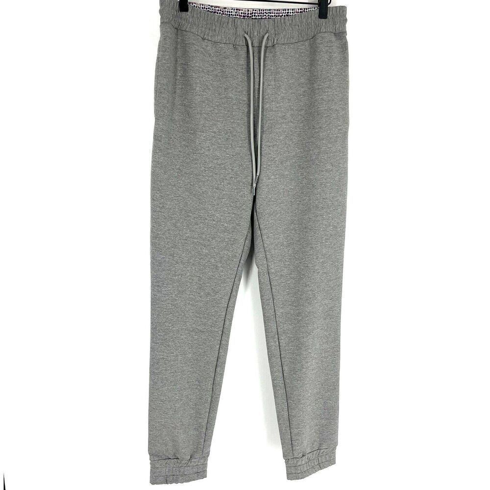 Robert Graham Sweatpants Size Medium Mens Gray Drawstring Botello Jogger Pants